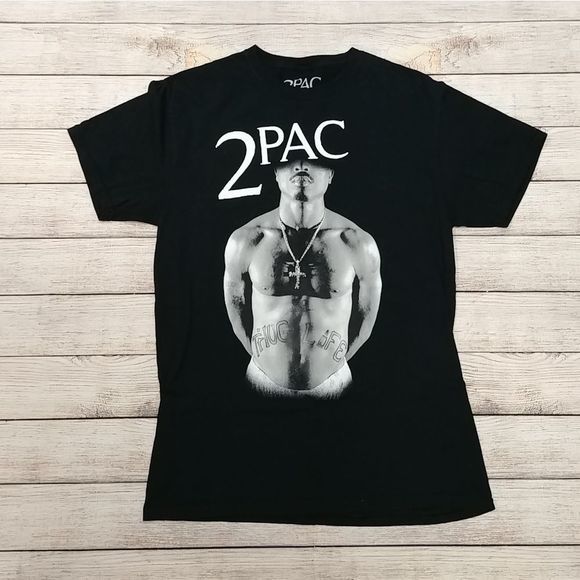 2Pac Short Sleeve Black‎ T Shirt - Picture 1 of 4